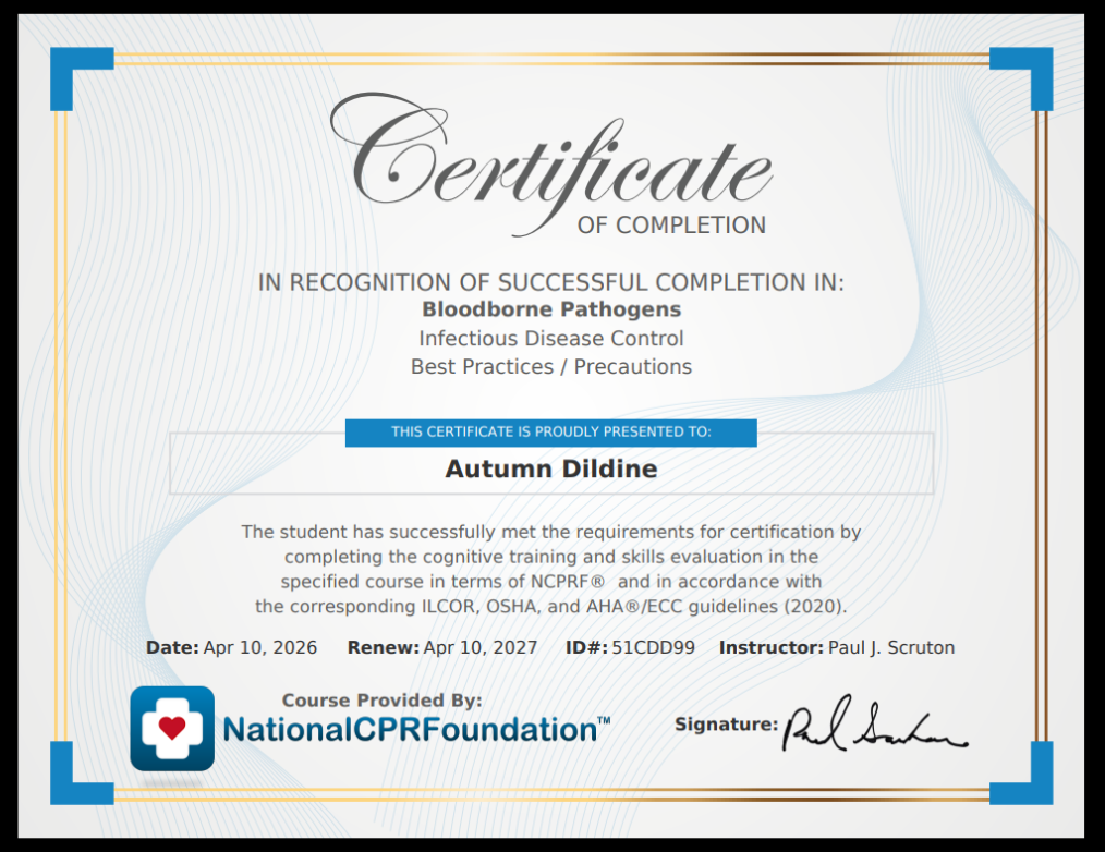 Bloodborne Pathogens Certification